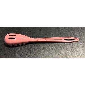 Vintage King Kraft Spaghetti Pasta Fork Slotted Spoon Pink EUC